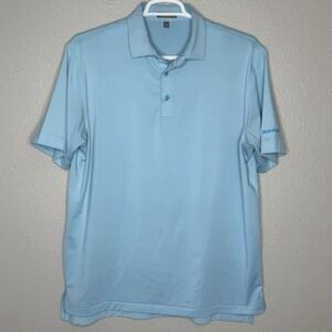 Peter Millar Summer Comfort Polo L Blue Stripe TransMiss Golf Performance